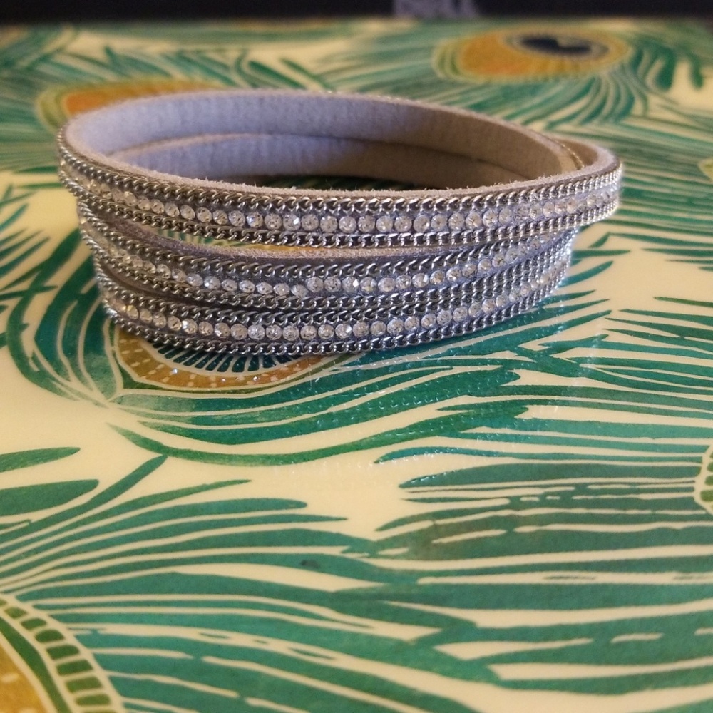 22" wrap bracelet - silver/gray